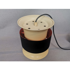 Scandinavian mid century modern cream black aluminium hanging lamp in style of Bent Nordsted or Carl Thore, 1970s