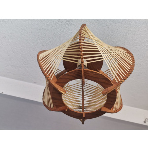 Modern wood lamp shade wooden string light rustic lamp rattan