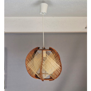 Modern wood lamp shade wooden string light rustic lamp rattan