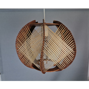 Modern wood lamp shade wooden string light rustic lamp rattan