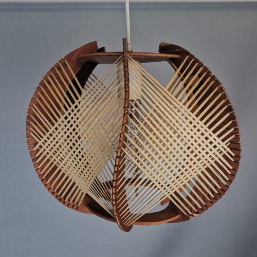 Modern wood lamp shade wooden string light rustic lamp rattan
