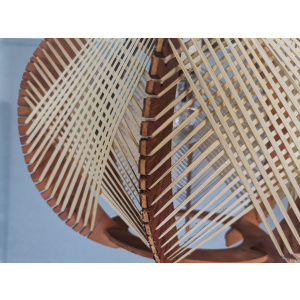 Modern wood lamp shade wooden string light rustic lamp rattan