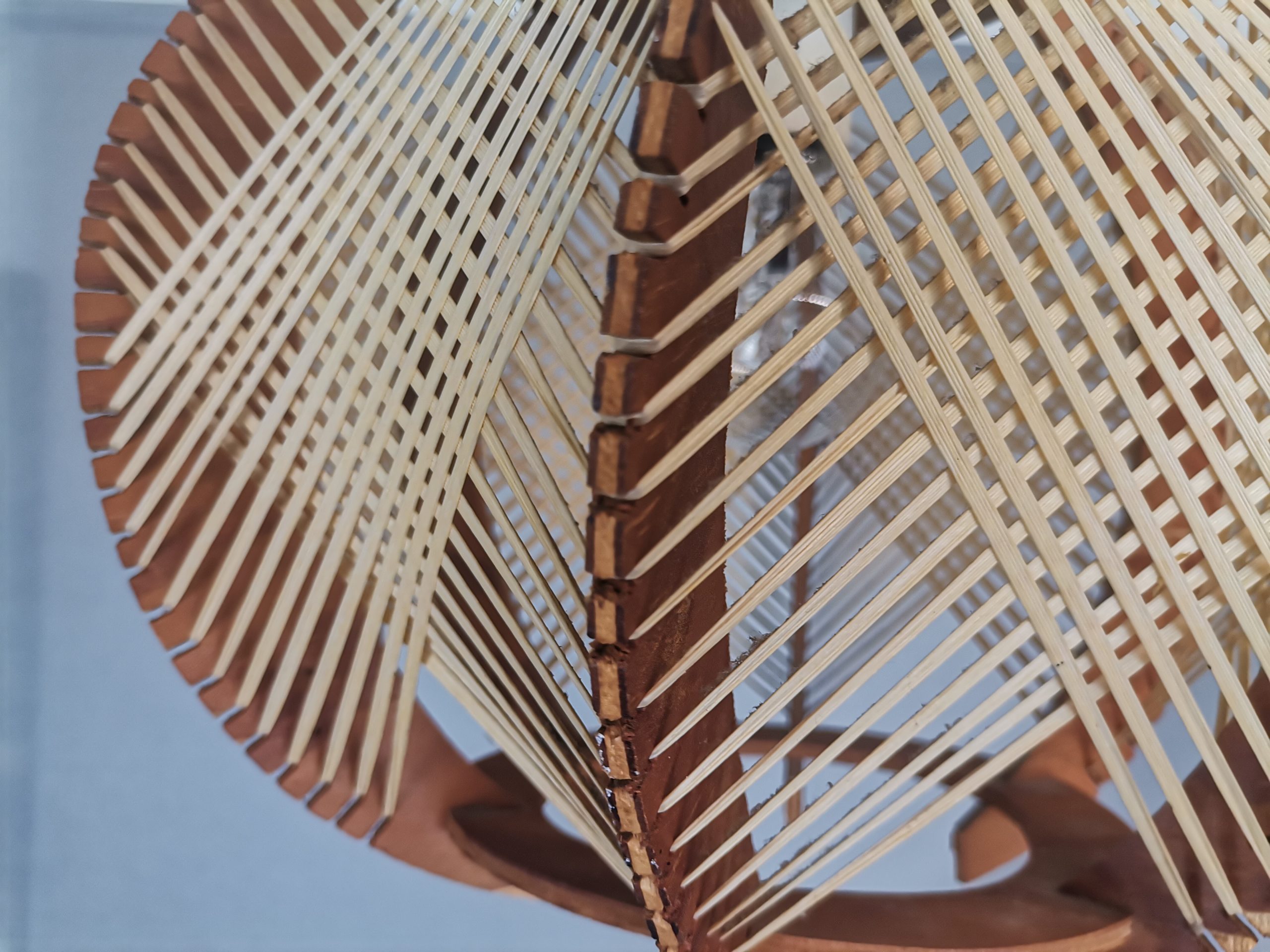 Modern wood lamp shade wooden string light rustic lamp rattan