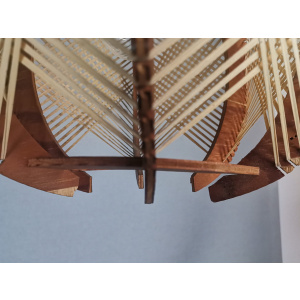 Modern wood lamp shade wooden string light rustic lamp rattan