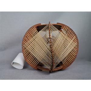 Modern wood lamp shade wooden string light rustic lamp rattan