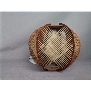 Modern wood lamp shade wooden string light rustic lamp rattan