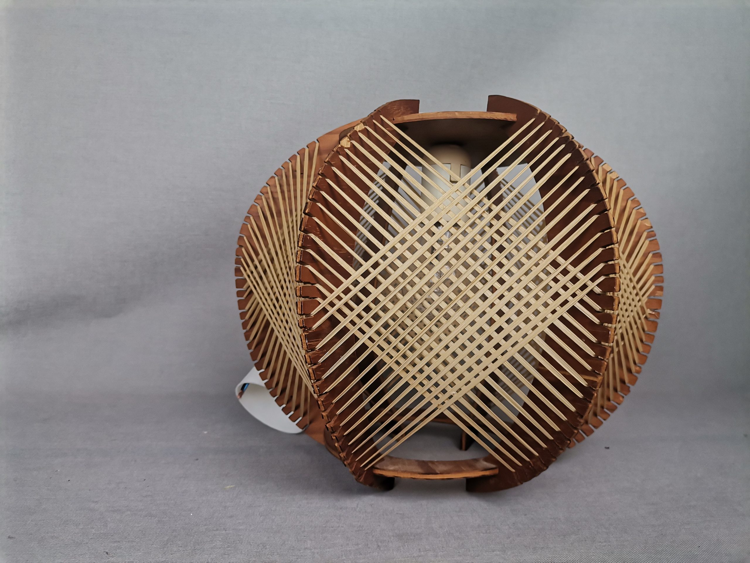 Modern wood lamp shade wooden string light rustic lamp rattan