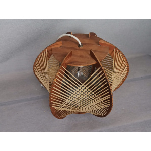 Modern wood lamp shade wooden string light rustic lamp rattan