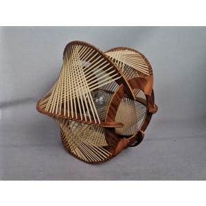 Modern wood lamp shade wooden string light rustic lamp rattan