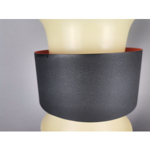 Scandinavian mid century modern cream black aluminium hanging lamp in style of Bent Nordsted or Carl Thore, 1970s