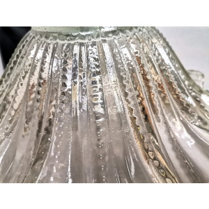 Portuguese farmhouse mid century clear glass bowl hanging lamp 1960s