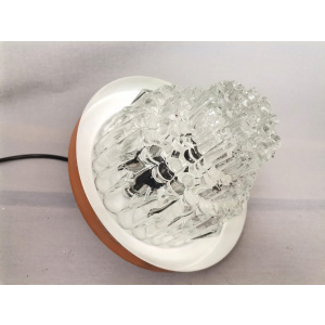 Mid Century Modern clear glass metallic copper colored aluminium hanging lamp, 1960s