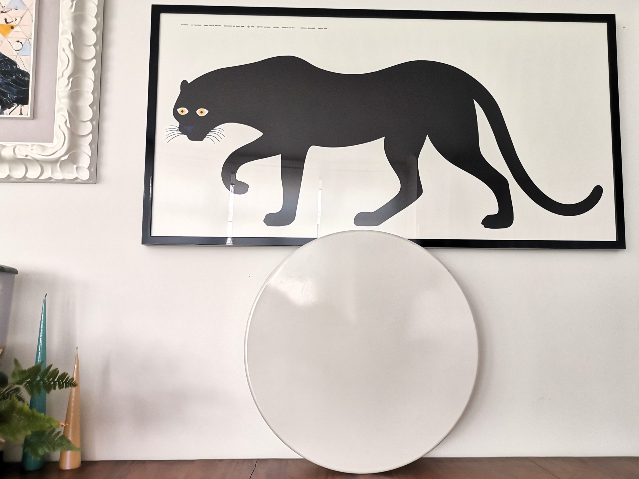 EXTRA Large Italian minimalist opaline white acrylic pill flush mount ceiling light fixture lamp by Luminaries Novalux, 1990s