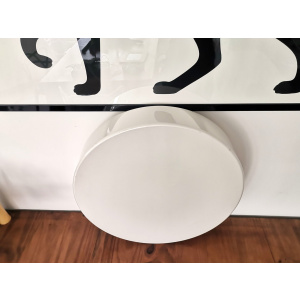 EXTRA Large Italian minimalist opaline white acrylic pill flush mount ceiling light fixture lamp by Luminaries Novalux, 1990s