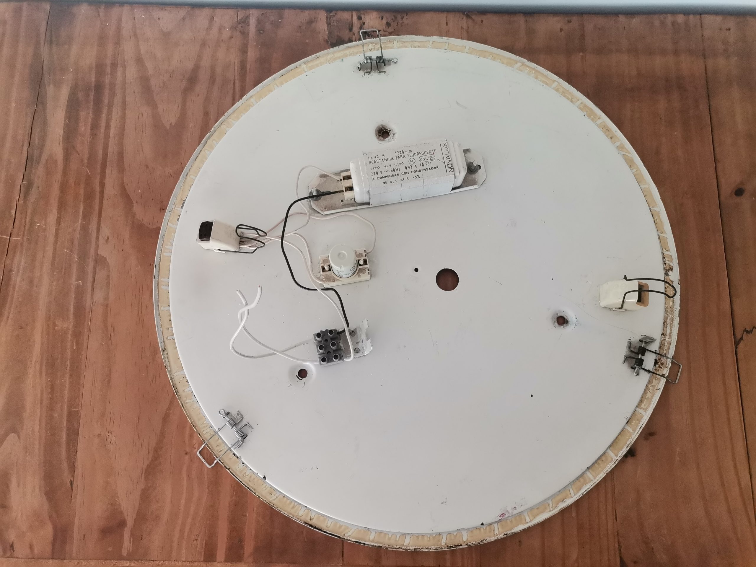 EXTRA Large Italian minimalist opaline white acrylic pill flush mount ceiling light fixture lamp by Luminaries Novalux, 1990s