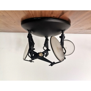Industrial style Black 3 spot floodlight flush mount ceiling lamp