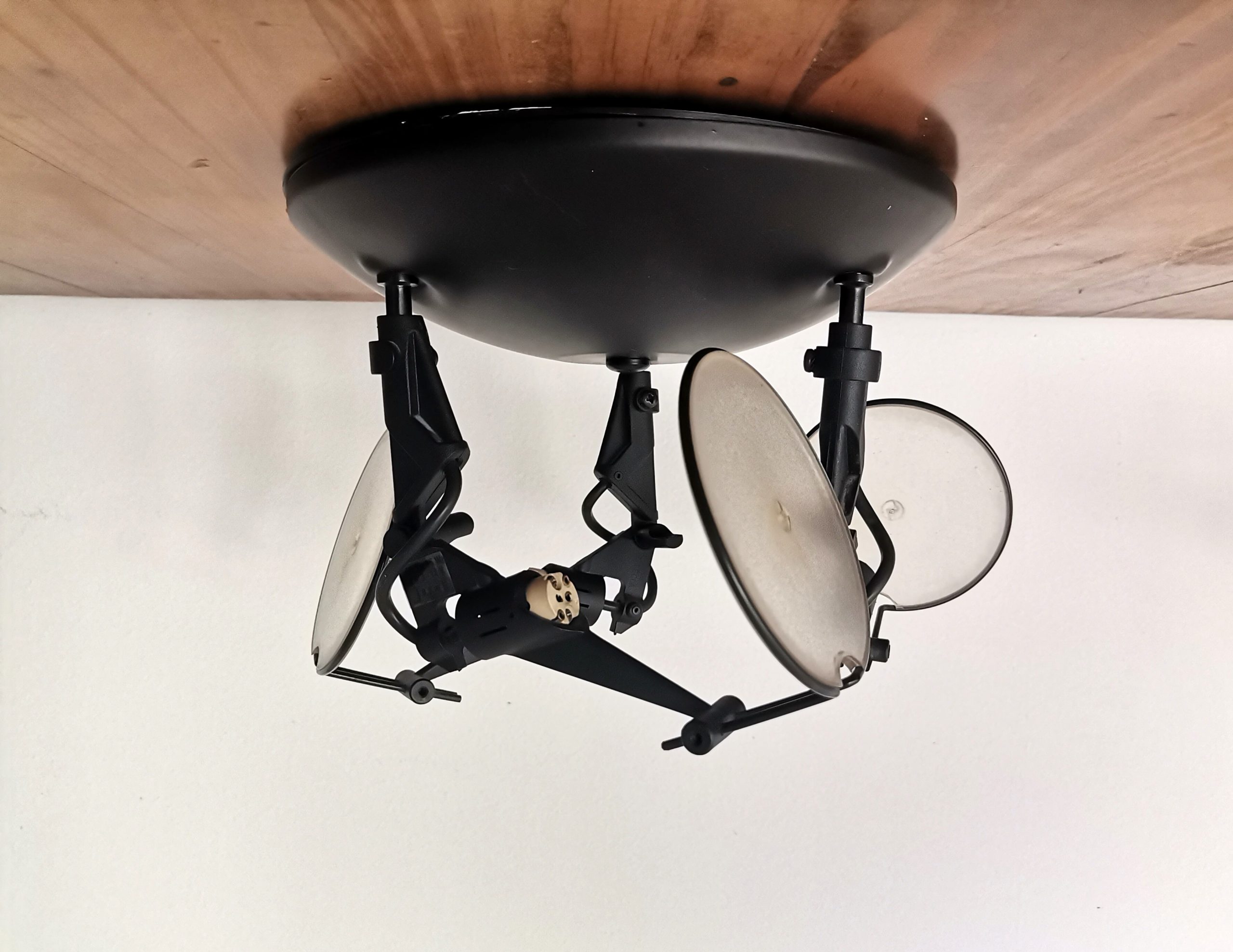 Industrial style Black 3 spot floodlight flush mount ceiling lamp
