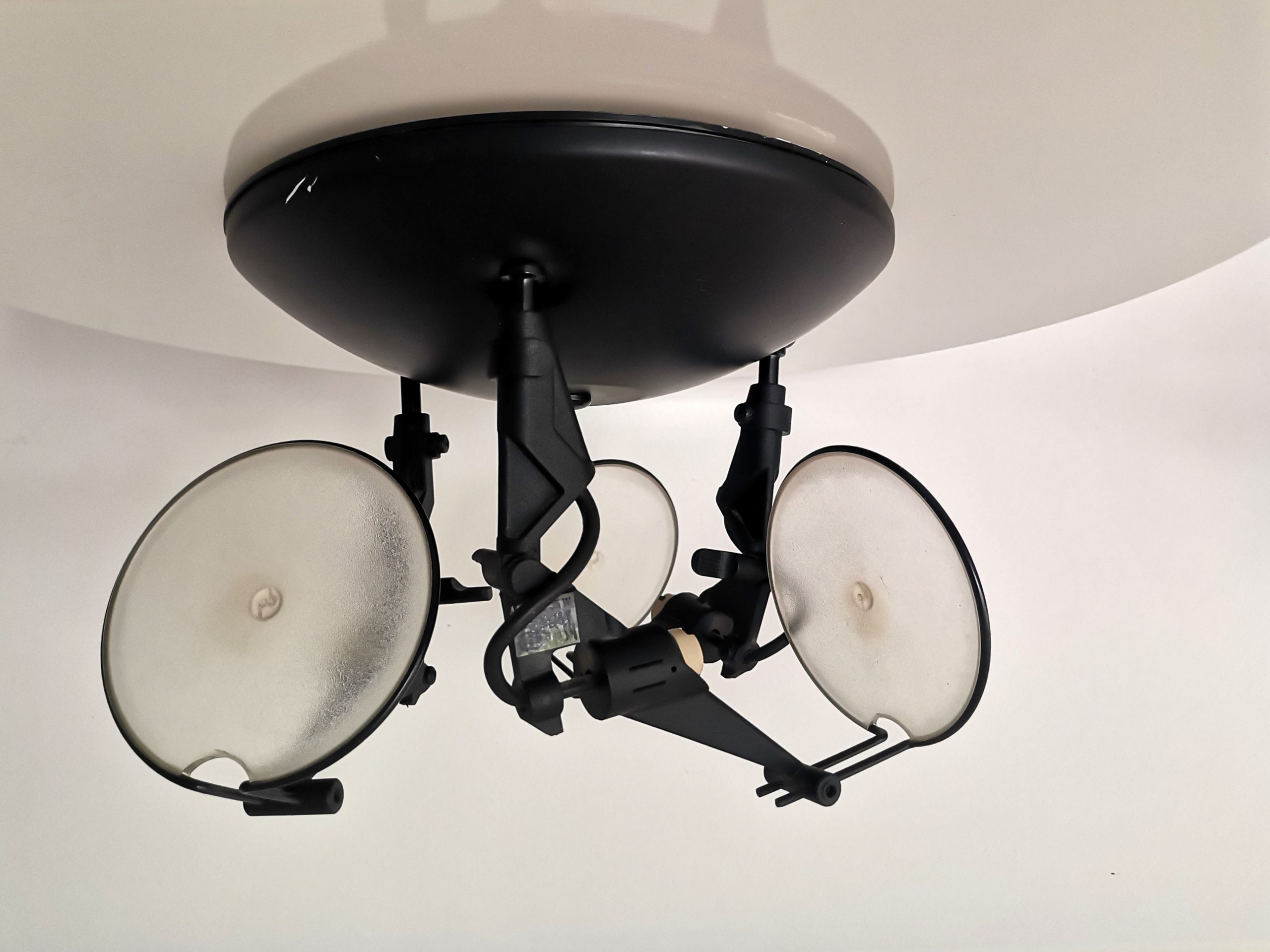 Industrial style Black 3 spot floodlight flush mount ceiling lamp