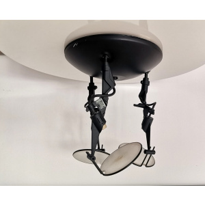 Industrial style Black 3 spot floodlight flush mount ceiling lamp