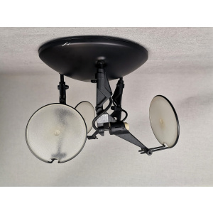 Industrial style Black 3 spot floodlight flush mount ceiling lamp