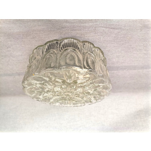 Mid-Century Portuguese Round Glass Bathroom Ceiling Flush Mount Lamp, 1960s