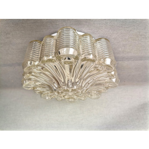 Large Portuguese clear glass flush mount bathroom ceiling lamp