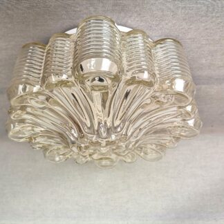 Large Portuguese clear glass flush mount bathroom ceiling lamp
