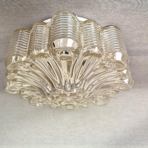 Large Portuguese clear glass flush mount bathroom ceiling lamp