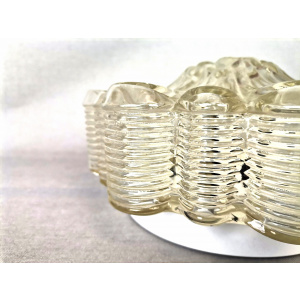 Large Portuguese clear glass flush mount bathroom ceiling lamp