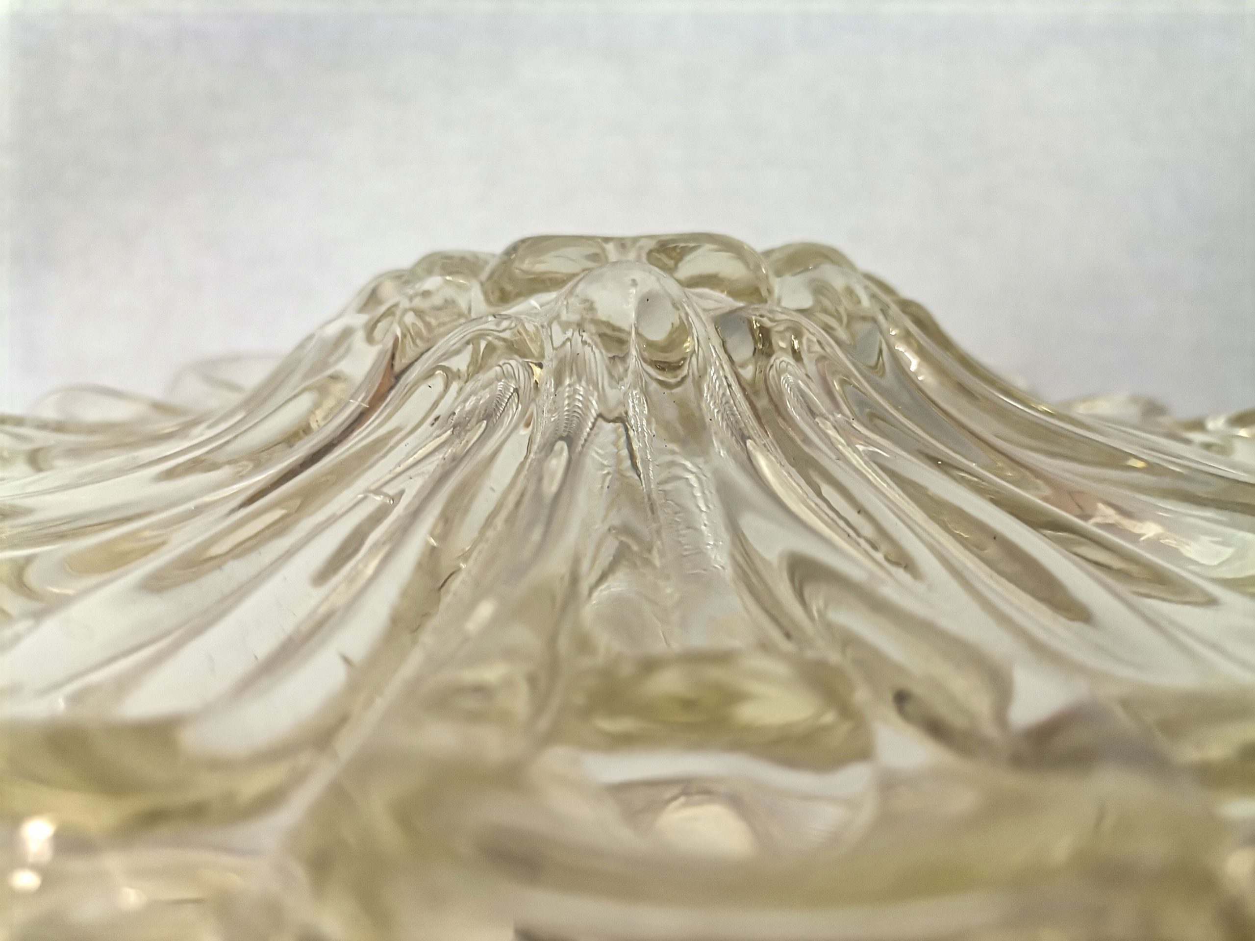 Large Portuguese clear glass flush mount bathroom ceiling lamp