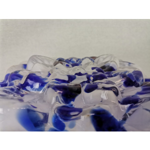 Large square blue spatter splatter glass flush mount ceiling lamp