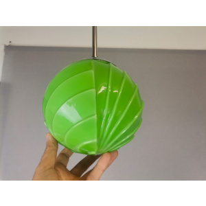 Art Deco style green opaline globe hanging lamp 1960s