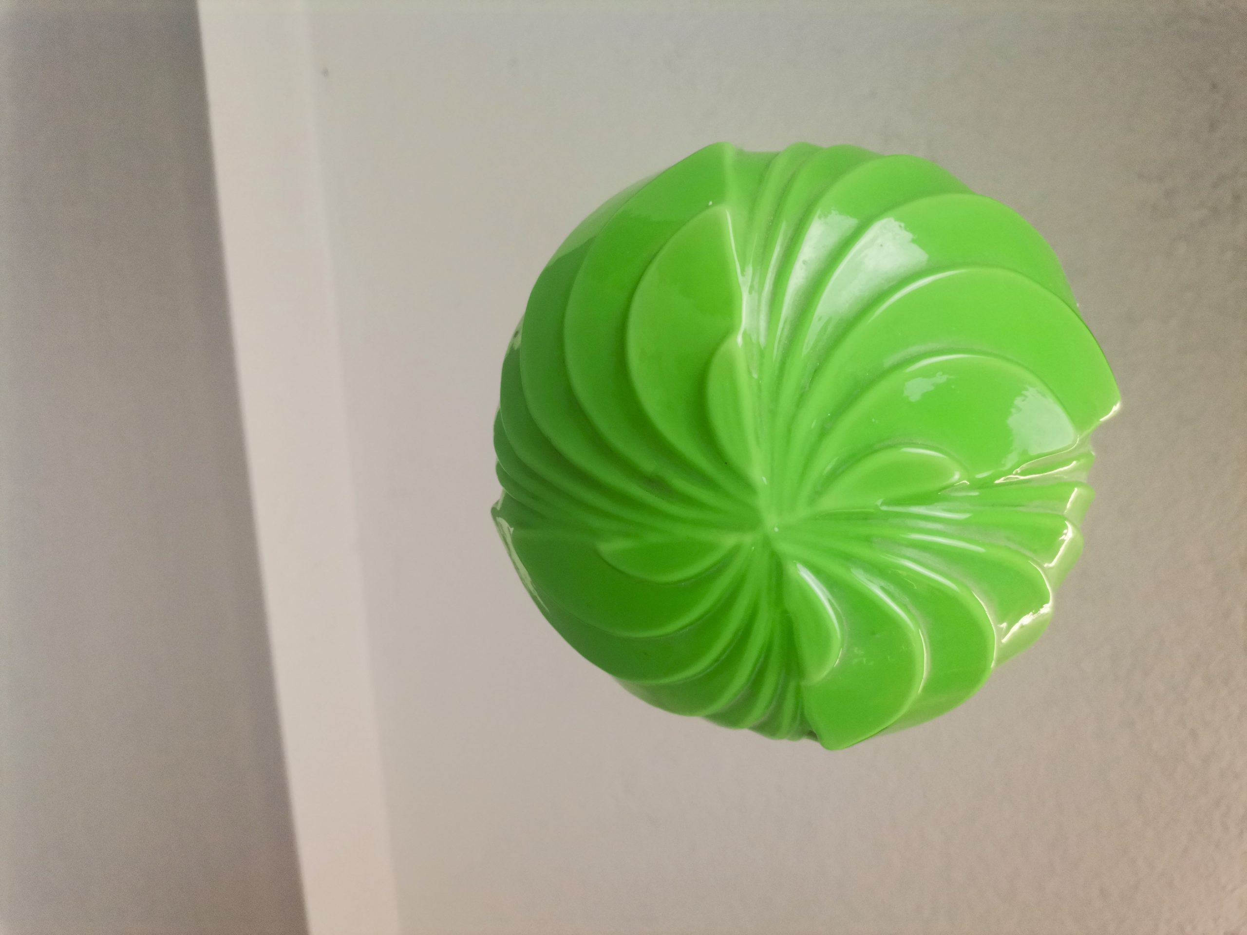 Art Deco style green opaline globe hanging lamp 1960s