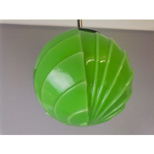 Art Deco style green opaline globe hanging lamp 1960s