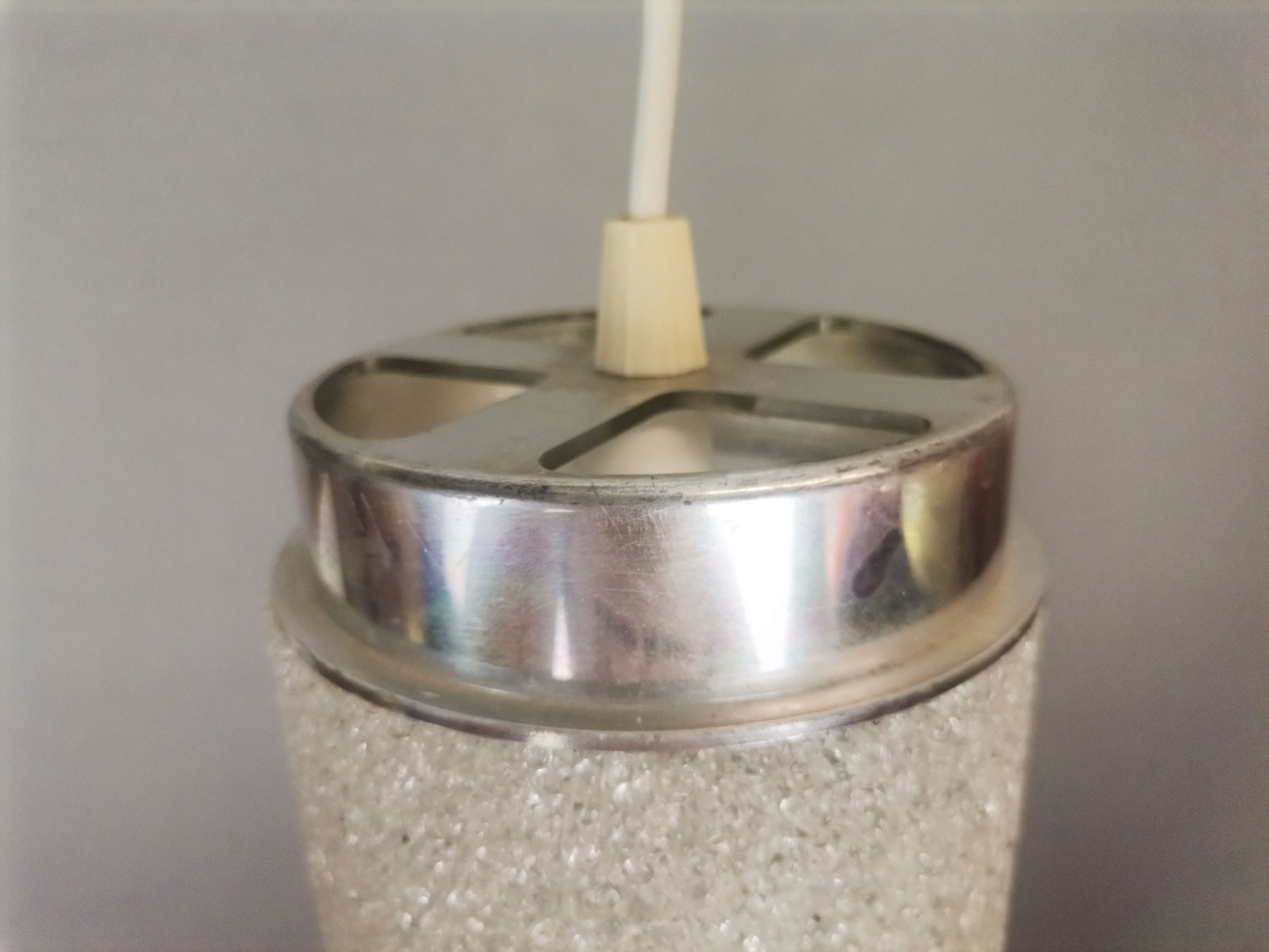 German mid century minimalist lucite resin hangimg lamp
