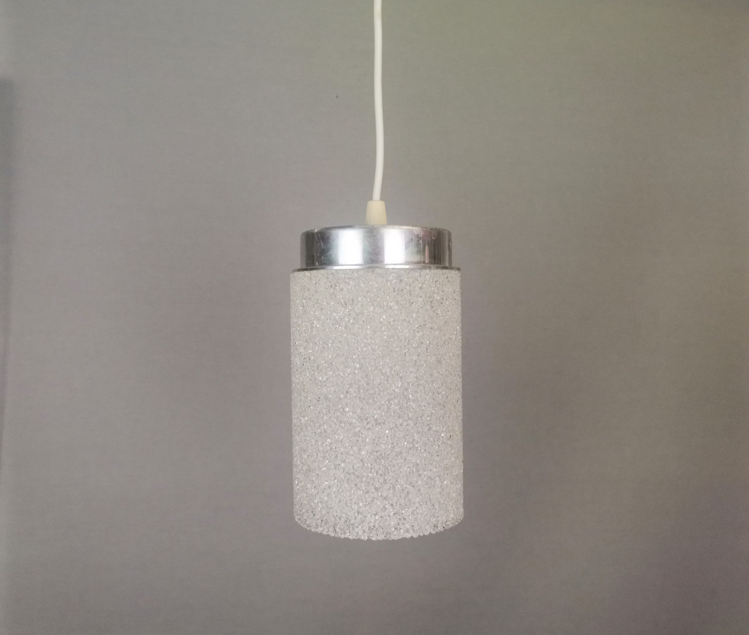 German mid century minimalist lucite resin hangimg lamp