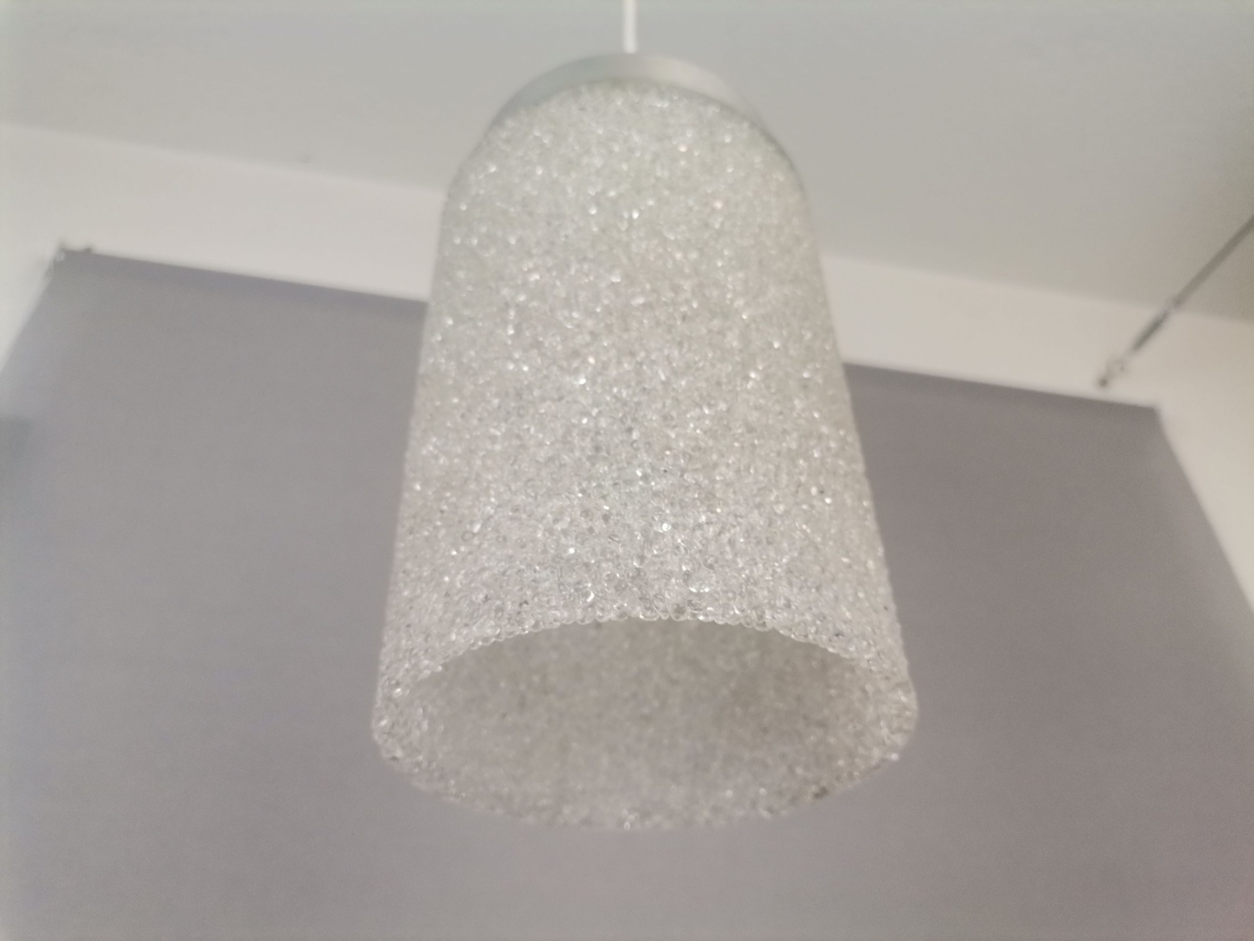German mid century minimalist lucite resin hangimg lamp