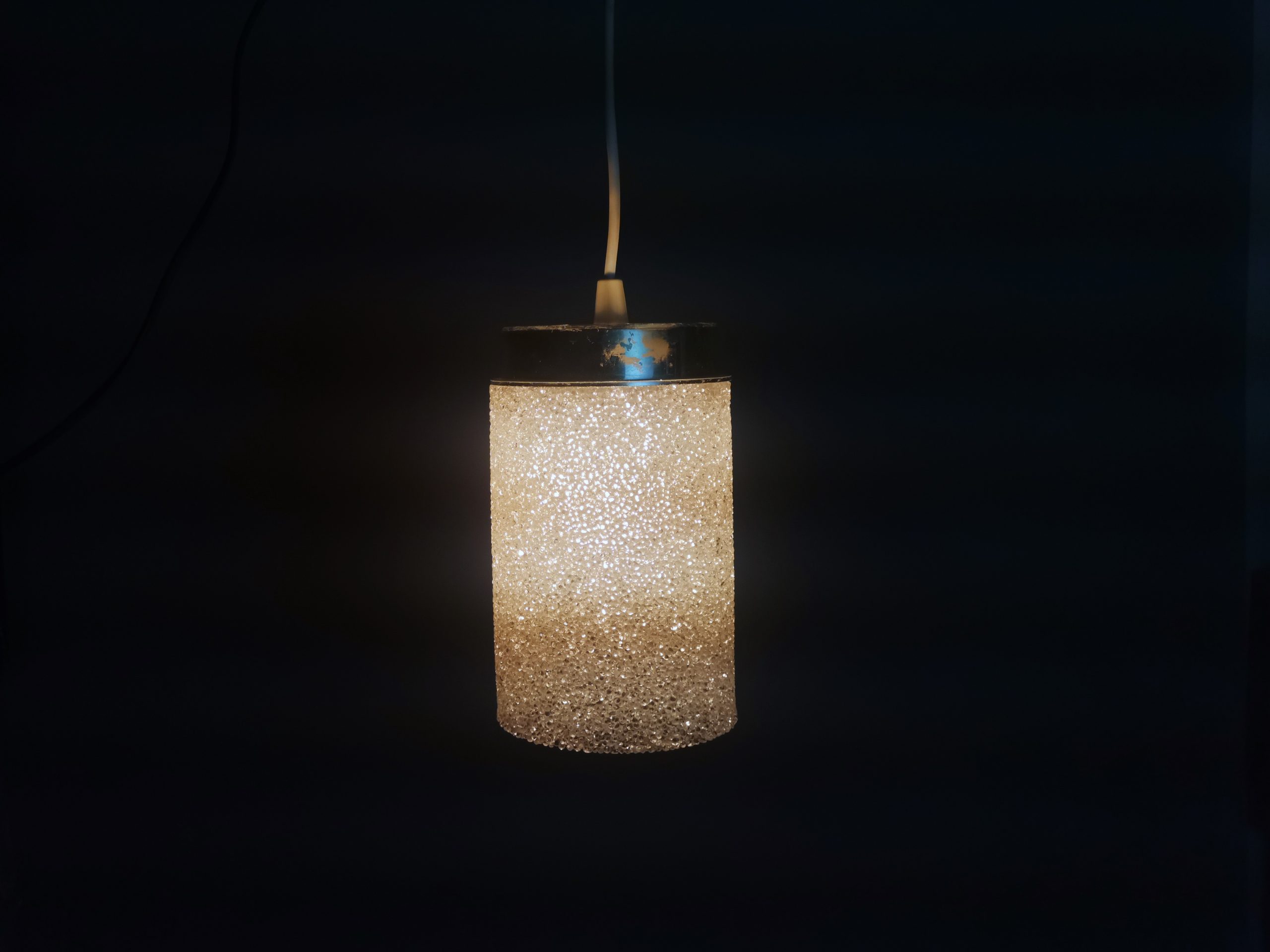 German mid century minimalist lucite resin hangimg lamp