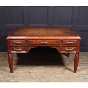 Stunning French Art Deco Desk In Pomelle Sapele