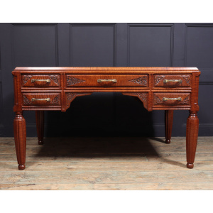 Stunning French Art Deco Desk In Pomelle Sapele