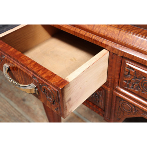 Stunning French Art Deco Desk In Pomelle Sapele