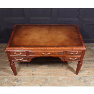 Stunning French Art Deco Desk In Pomelle Sapele