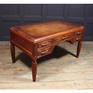 Stunning French Art Deco Desk In Pomelle Sapele