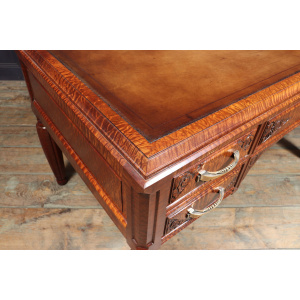 Stunning French Art Deco Desk In Pomelle Sapele