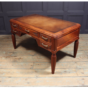 Stunning French Art Deco Desk In Pomelle Sapele