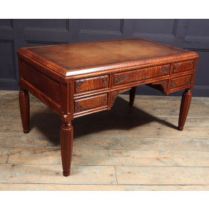 Stunning French Art Deco Desk In Pomelle Sapele