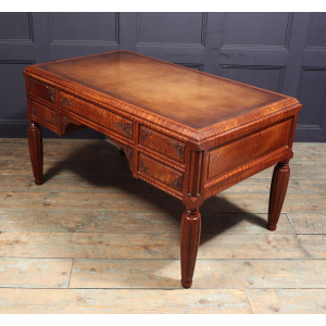 Stunning French Art Deco Desk In Pomelle Sapele