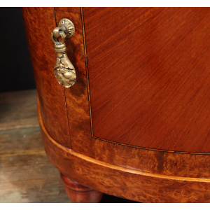 Ornate Art Nouveau Bedside Cabinets In Amboyna C1900
