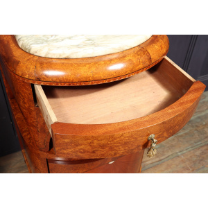 Ornate Art Nouveau Bedside Cabinets In Amboyna C1900