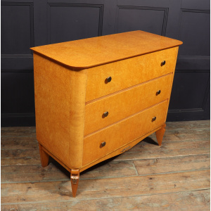 Stylish Vintage Karelian Birch Chest Of Drawers
